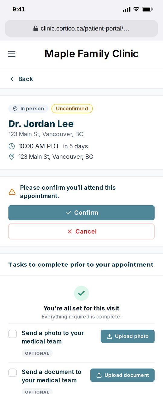 Confirm or cancel (screenshot)
