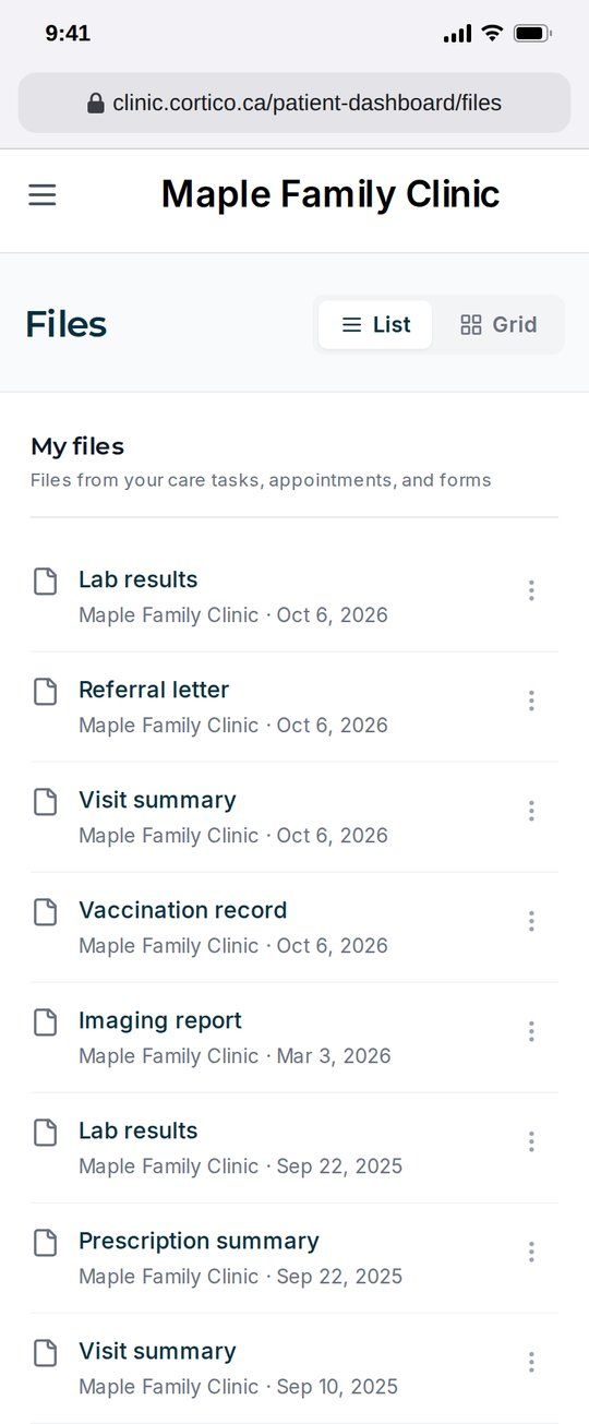 Files from your clinic (screenshot)